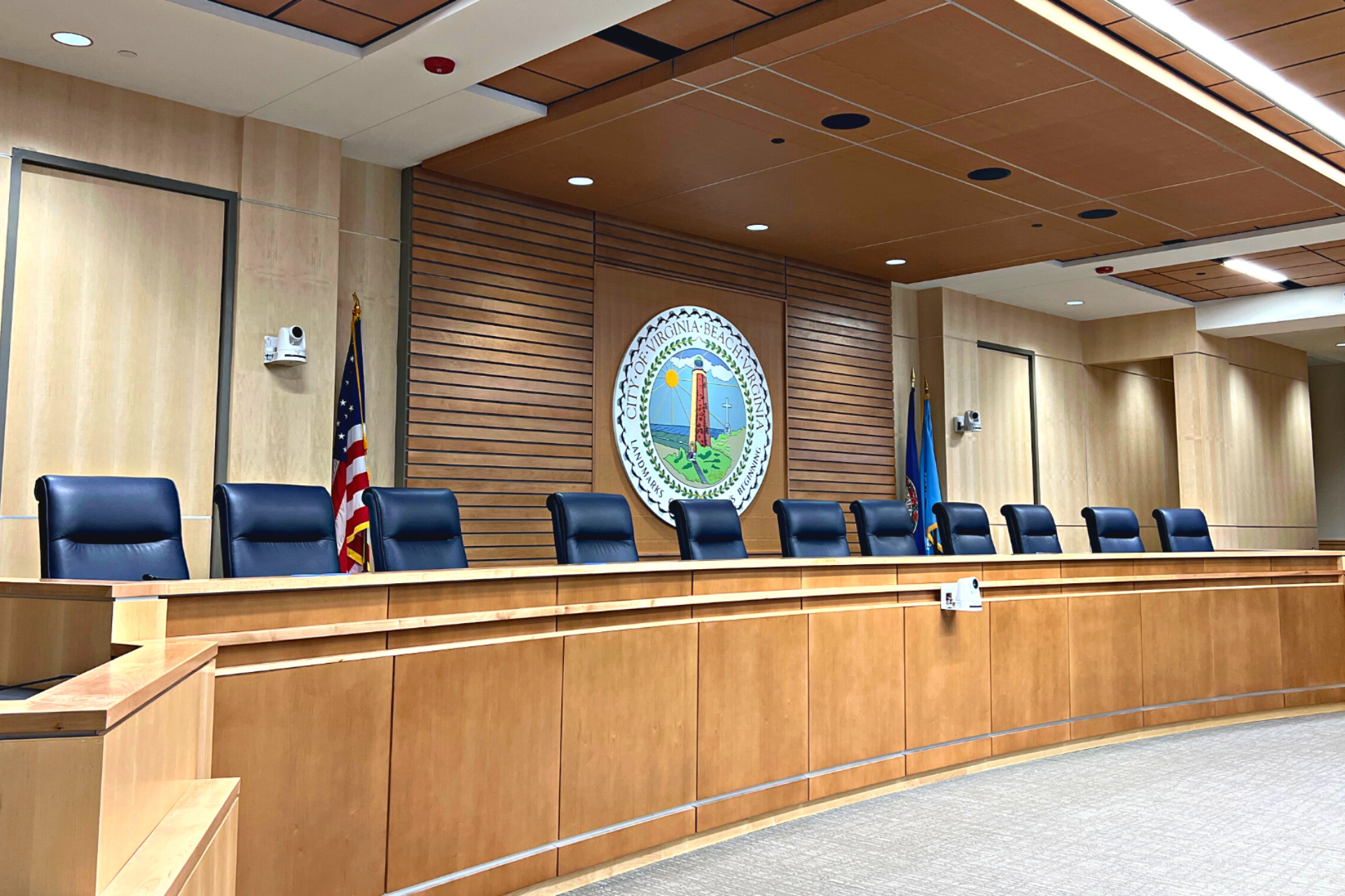 City Council dais in City Hall
